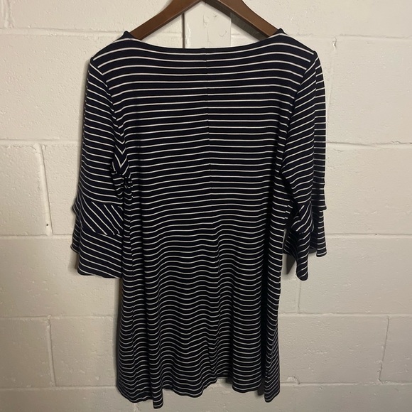 Ann Taylor Navy | White Stripe Dress Sz 12 - Picture 5 of 6